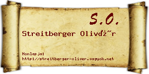 Streitberger Olivér névjegykártya